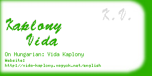 kaplony vida business card